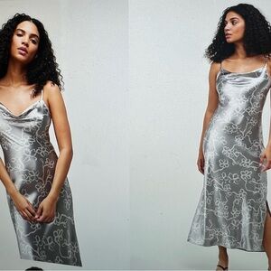 Metallic slip dress